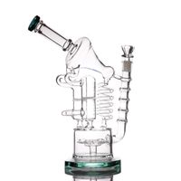 Recycler Oil Dab Rig tall 12. 5" Glass Bongs Double tube...