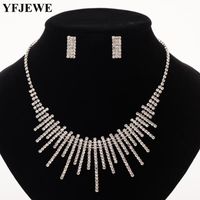 Earrings & Necklace YFJEWE Wedding Earring Set Bridal Jewelry For Women Elegant Party Gift Fashion Costume #N384