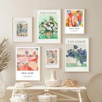 Resimlerinde Baskılar Tuval Duvar Sanatı Boyama Modüler Vintage Gül Resim Ev Dekor Iris Badem Blossom Posteri Oturma Odası İçin Çerçeve Yok