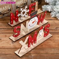 Decoraciones de Navidad DIY Madera Navidad Nieve Nieve Adornos Noel para Hogar 2021 Navidad Regalo Año Fiesta Decoración de mesa Santa Claus1