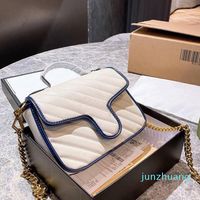 Tasarımcı-Kadın Çantaları Klasik Bayan Tasarımcı Çanta En Kaliteli Mavi ve Beyaz Renk Omuz Crossbody