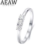 Round Cut 0.3ctw 3mm F color Lab Grown Moissanites Diamond Engagement Ring Wedding Band in 10K White Gold And Silver For Women 220217