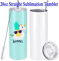 US STOCk! 20oz Sublimation Straight Tumbler Mugs 3pc Set Sta...