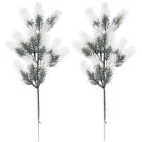 Christmas Decorations 2Pcs Artificial Pine Branches Fake Pic...