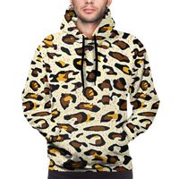 Sweats à capuche pour hommes Sweatshirts de style coréen Sweat à capuche surdimensionné Leopard Design Design Polyester Automne pour hiver à capuche Entreprise Impression personnalisée Mens