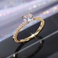 Anéis de Casamento JK Luxury Clássico Anel Mulheres Brilhante Zircão Engagement Acessórios Requintados Três Cor Opcional Jóias