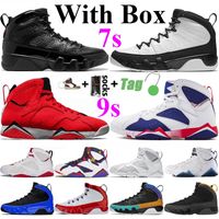 2022 مع Box Jumpman 9 9S Mens Basketball Shoes OG SPACE JAM BRED 7 7S Tinker Alternate Fadeaway Sports Trainers Size 40-47