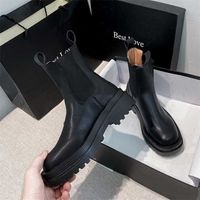 Tydz Tıknaz Çizmeler Kadın Kış Ayakkabı PU Deri Peluş Ayak Bileği Çizmeler Siyah Kadın Sonbahar Chelsea Çizmeler Moda Platformu Patik 211012