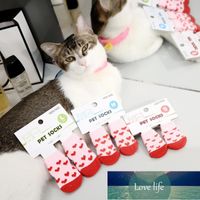 4pcs Puppy Socks Pet Dog Cat Shoes Breathable Non Slip Socks...