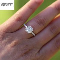 14K White Gold Round 3 Moissanite Engagement Halo Ring With Small Lab Diamond Wedding For