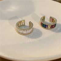 Niche Rainbow Flash Diamond Ring Female Opening Adjustable Korean Temperament Simple And Versatile Index Finger Ring Jewelry CX220314