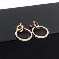 Stud Fashion Roman Numerals Hanging Crystal Circle Earrings ...