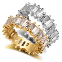 Кольцо Кубический цирконий Изумрудный вырезанный кольцевой кольцо для женщин 14K Gold / Sevilated