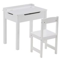 ガーデンセット[59 40.5 x 59] CM MDFホワイト子供の研究テーブルと椅子2のセットを開くことができます