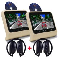 Wideo samochodów 2 x 9 '' Monitor zagłówka TFT LCD Ekran RCA Auto Head MP5 DVD Multimedia Odpoczynek Dostępne Dwa Słuchawki
