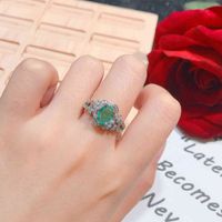 Ruzzallati Certificaat S925 Silver Prinses Cut Emerald Gemstone Ring Charms Engagement Bruids Sieraden voor Dames Party Gift
