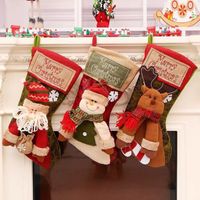 Christmas Decorations Stockings Gift Bags Present Socks Year Candy Holder Xmas Tree Pendant Fireplace Decoration Snowman
