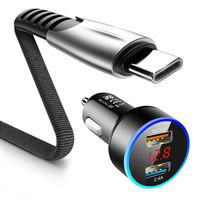 3.1A Dual USB-Autoladegerät LED-Anzeige Fast Charging Mobiltelefongebühr für Samsung S8 S9 S10 S20 S20 A51 A50 A40 A71 A70 A10 A20 A20 A20