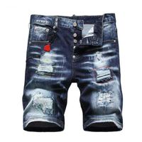 20SS хип-хоп разорванные джинсы шорты дизайнерские одежды огорченные стройные пригодные мотоциклетные велосипедные джинсовые джинсовые для мужчин S Mans брюки наливают Hommes