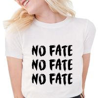 Camiseta para mujer Sin destino T Shirts Mujeres suave algodón gráfico tees moda blanco tops verano estilo coreano letra impresión t-shirt