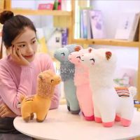Mascot Christmas Squinted Alpaca Plush Children's Doll Toy Sheep Pillow Valentine's Day Gift Party Favor DHL Shipping EE0119