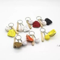 Mini llavero de béisbol Favor de fiesta para regalos de chico y niñas Sport Key Ring HOGLE en bolsa Joyería Colgante RRA10320