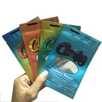 Chuchles Yenilebilir Ambalaj Mylar Çanta 4 Türleri 400 mg Gummies Paketleri Sakızlı Ayılar Solucanlar Şeftali Yüzükler Mini Gökkuşağı Kemerleri Koku Dayanıklı Açılıp Kapanabilir Fermuar Plastik Baggies