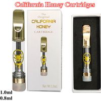 California Honey Carts Vape Cartridges Verpakking 1ml 0.8 ML Atomizers Koper Tip Vaporizer Pen Cartridge Kindveilige Pakket Box Lege Winkelwagen met Stickers op voorraad