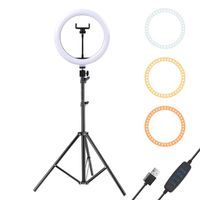 10inch LED Ring Light With 160CM Tripod For Cell Phone Mini Led Camera Ringlight for Video Photography Makeup Youtube
