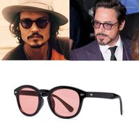 Óculos de sol Johnny Depp Lemtosh Estilo Rodada Transparente Tonalidade Ocean Lens Marca Design Show Óculos 1932