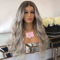 Transparent Loose Wave Full Lace Wig Ombre Highlights Platin...