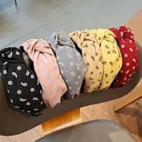 Korean Fashion Designer Flower Print Cloth Headbands Charm W...