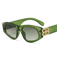 Sunglasses Cat Eye Green Women Fashion 2021 Trend Vintage Tr...