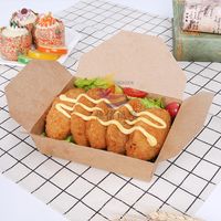 God kvalitet Kraft Paper Food Box Vatten Oljestop Snabbmat Förpackning Boxar Engång Takeaway Lunch Box Fried Chicken Sushi Salad CCF6899