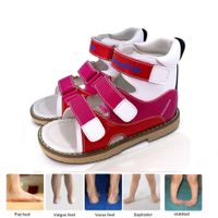 Baby Mädchen Sandalen Kinder Leder Orthopädische Schuhe Kind Mode Schöne Nette Weiß Rot Flatfeet Schuhe mit Bogenstütze Einlegesohle 210712