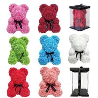 Parti Favor Gül Teddy Bear Kalp PE Sabun Köpük Yapay Çiçek Güller Bear 25 cm Kadınlar Için Sevgililer Günü Düğün Gifs Deniz Yol