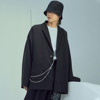 女性のスーツのブレザー男性カジュアルルースシックな黒のスーツトップスカップルスプリング韓国のファッションチェーン - デザインされたストリートウェアヒップ - オールマッチユニ