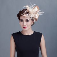 Kadın Kokteyl Chic Fascinator Şapka Kilisesi Başlığı Düğün Moda Şapkalar Lady Parti Resmi Saç Aksesuarları