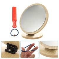 Compact Mirrors Adjustable Mirror Antique Wood Bedroom Vanity Rotating