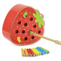 Montessori Juguetes de madera Memoria de bebé Capacitación de pareja a juego Pareja Matemáticas Educativa temprana Interactive Juguete Caterpillar Come la manzana