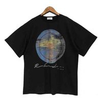 Версия правильная 2022 летняя мода бренда Rhody Sunset напечатана высокая улица мужская и женская футболка с короткими рукавами