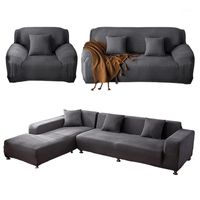 Stoelhoezen Elastische Sofa Cover voor Woonkamer Stretch Sutchover Solid Color Covertores All-inclusive Corner Couch 1/2/3/4 Zitmachine