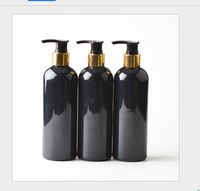 2021 50x150ML الذهب طوق أسود مضخة بلاستيكية pet زجاجة لتناول مستحضرات التجميل، شامبو حاوية غسول
