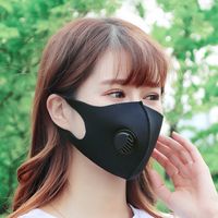 Máscara boca cubierta nariz polvo válvula de máscara negra lavables mt-0201 
