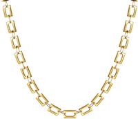 4,8mm 17 tums guld / silver rostfritt stål kvadrat ihålig länk kedja halsband för kvinnor män mode julklapp