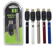 Vertice preriscaldante Cartucce di penna vape Batterie 350mAh Kit di carica della batteria per la cartuccia del filo 510 Tensione regolabile 3.4-4.0V con porta USB