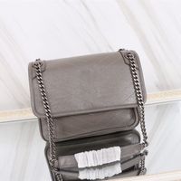 Classic V Shape Flaps Chain fold real leather handbags purse...