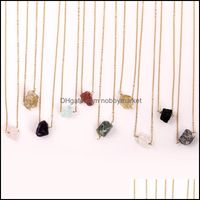 Hanger kettingen hangers sieraden kristal steen ketting irrregar natuurlijke 18 k roestvrijstalen promotionele gift dames vakantie Aessoires de