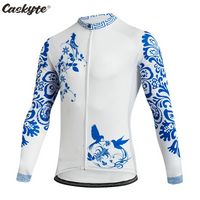 새로운 Caskyte 2021 여성 사이클링 저지 롱 슬리브 사이클 착용 퀵 드라이 자전거 의류 봄 MTB 자전거 저지 사이클 재킷