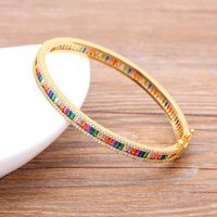 Drop shipping Fashion Woman and Bangles Simple Clasp Women Copper Zircon Bracelet Jewelry Wholesale Best Party Gift